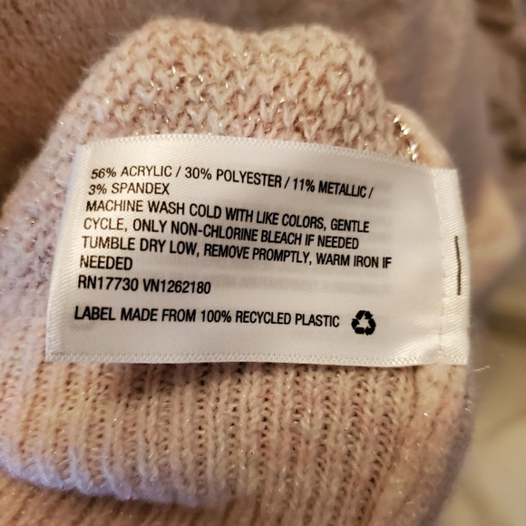 A New Day Pastel Blush Pink Leaf Sweater - Picture 5 of 5